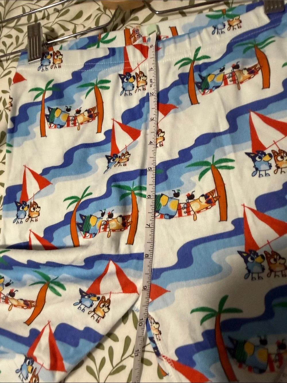 Hanna Andersson White Bluey Pajamas with Blue Waves and Red Sailboats